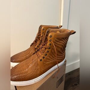 Magnus Brandy Woven Leather High Top Sneakers size 9